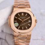 Swiss Grade Patek Philippe Nautilus PPF Cal.324 Rose Gold Brown Dial Watch 40mm